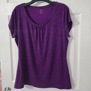 Womens Worthington Top. Sz.Large Purple/Black